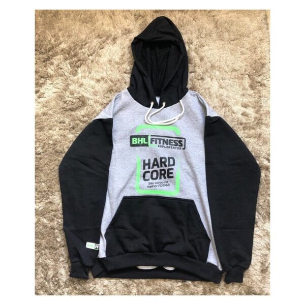Moletom com Capuz (Preto/Cinza) - BHL Fitness