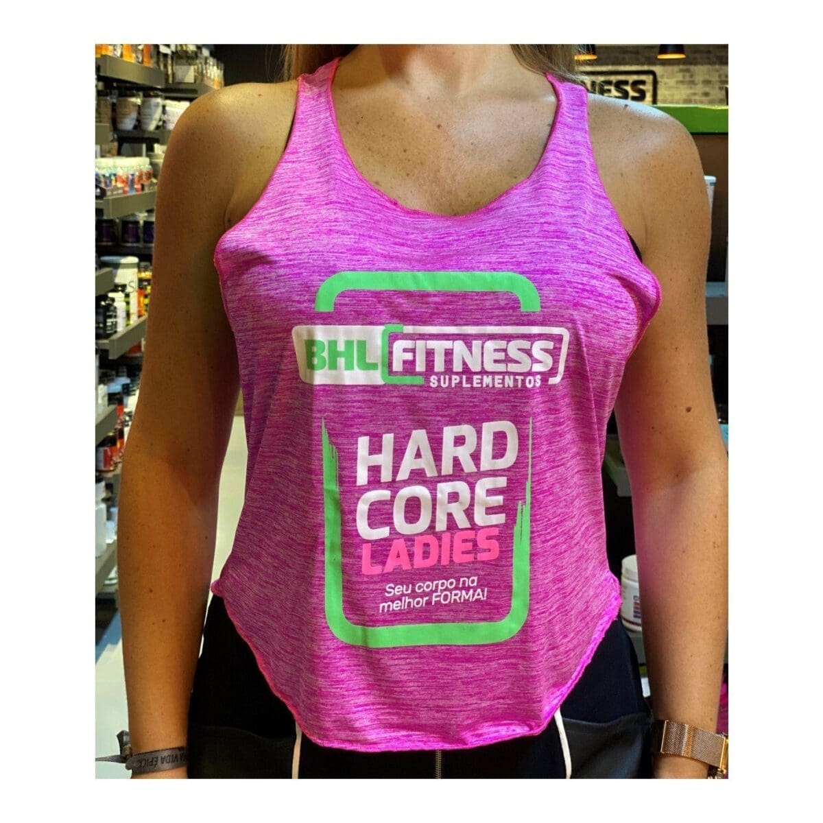 Regata Feminina (Rosa Mescla) - BHL Fitness - Imagem 1